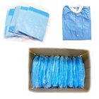 青い防水SMSの使い捨て可能なウォーミングアップのジャケットは編まれたつばの袖口によってごしごし洗う