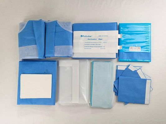 一回使用可能な一般外科用カーテン パック 操作室と患者の保護のための青緑白 ステリル外科用カーテン